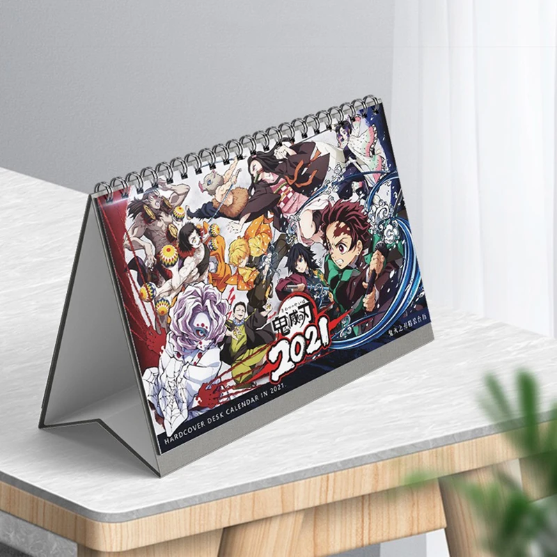 

2021 Anime Demon Slayer Kimetsu No Yaiba Desk Calendar Kamado Tanjirou Cartoon Figure Calendars Daily Schedule Planner