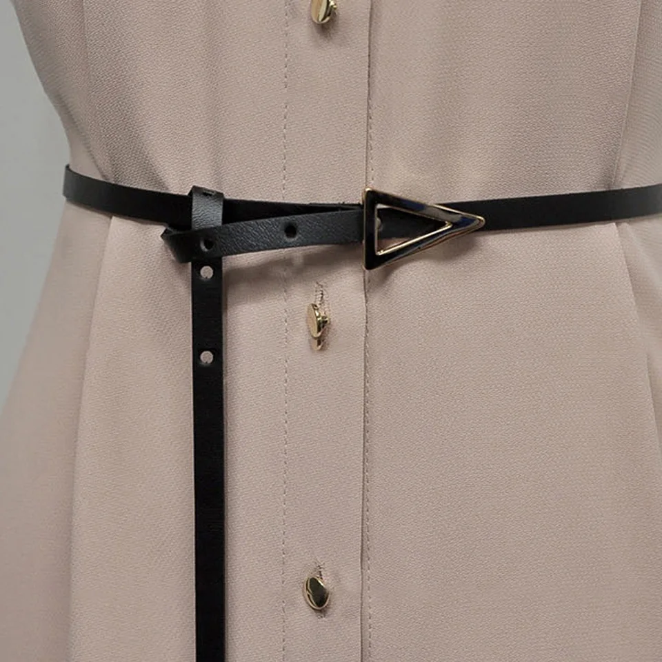 

Plain Office Lady Dress 2020 Summer Simple Fashion Shirt Dress Turn-Down Collar Sleeveless Women Party Elegant Dress