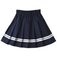 fall girls blue black skirts cotton japanese stripe pleated skirt girl school uniforms age 4 16 yrs preppy teenage kids clothes