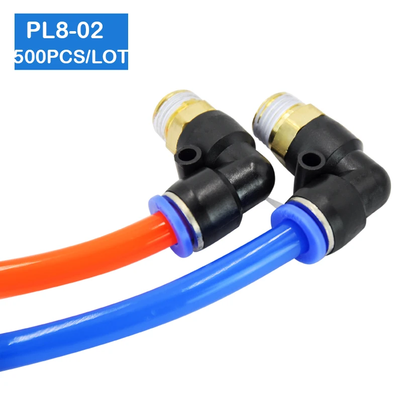 

PL8-02 Free shipping 500Pcs 8mm Push In One Touch Connector 1/4" Thread Pneumatic Quick Fittings