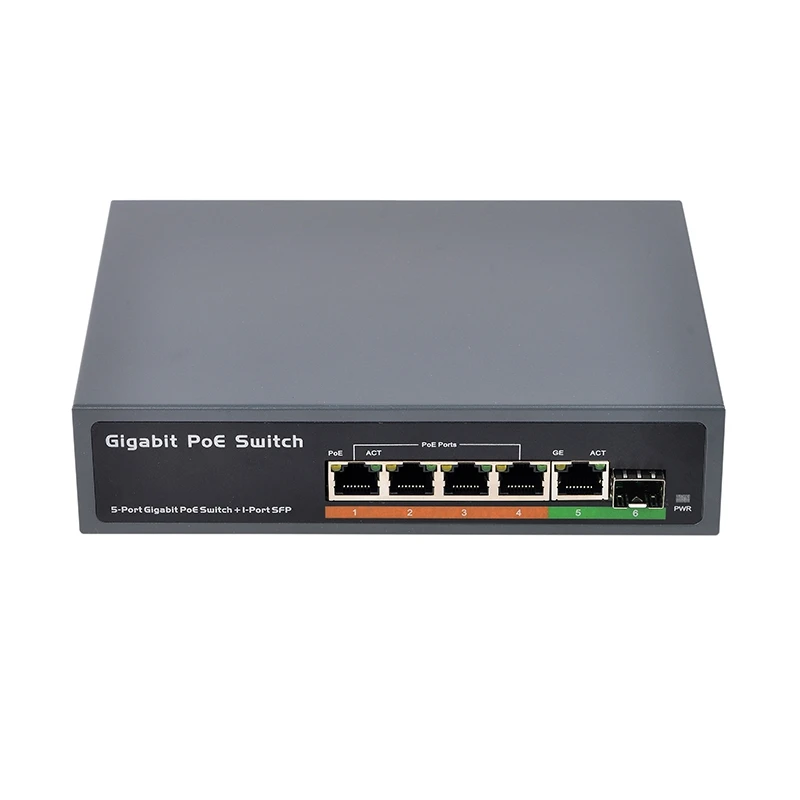 PSE604GS 4 порта POE + 1 порт Uplink SFP 65 Вт IEEE802.3At / Af Стандартный гигабитный сетевой