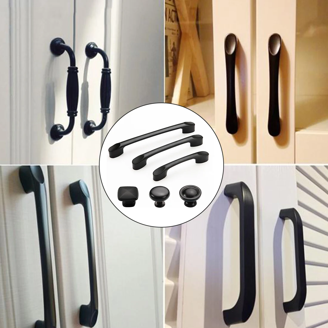 Wardrobe Door Handle Aluminum Alloy Matte Black Cabinet Handles Drawer Knobs Furniture Hardware chains | Обустройство дома