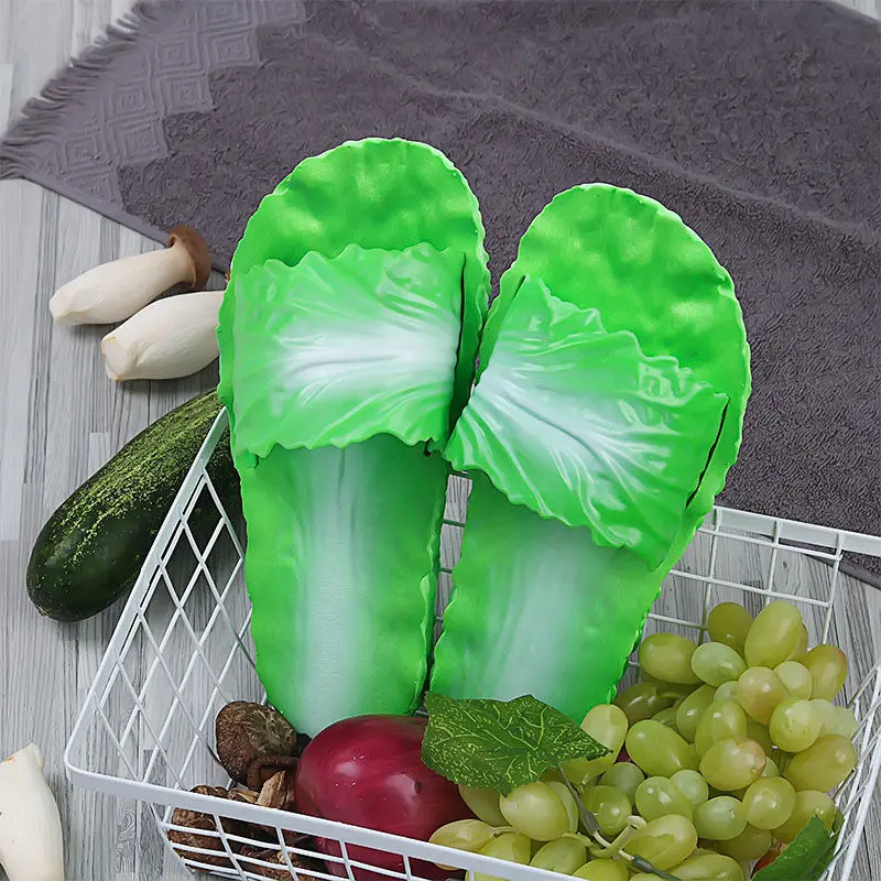 Забавные тапочки для душа креативная женская обувь с капустой пляжные девочек