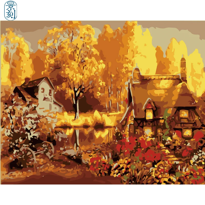Цвет дерева. 40x50 см, живопись по номерам, сделай сам, настенное искусство, украшение гостиной, пейзаж, фигура, животное, цветок, мультфильм - Цвет: FB365