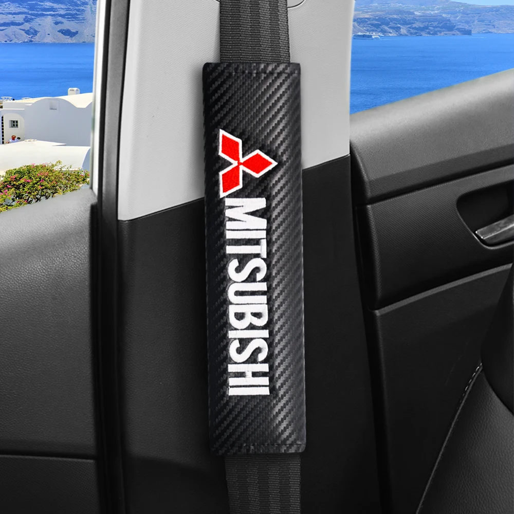 

Car Safety Seat Belt Pads Harness Safety Shoulder Strap Cushion Shoulder Cover For Mitsubishis ASX Lancer Pajero Outlander L200