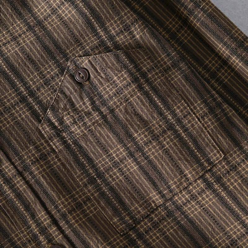 Мужская клетчатая рубашка Suehaiwe брендовая из чистого хлопка с длинным рукавом