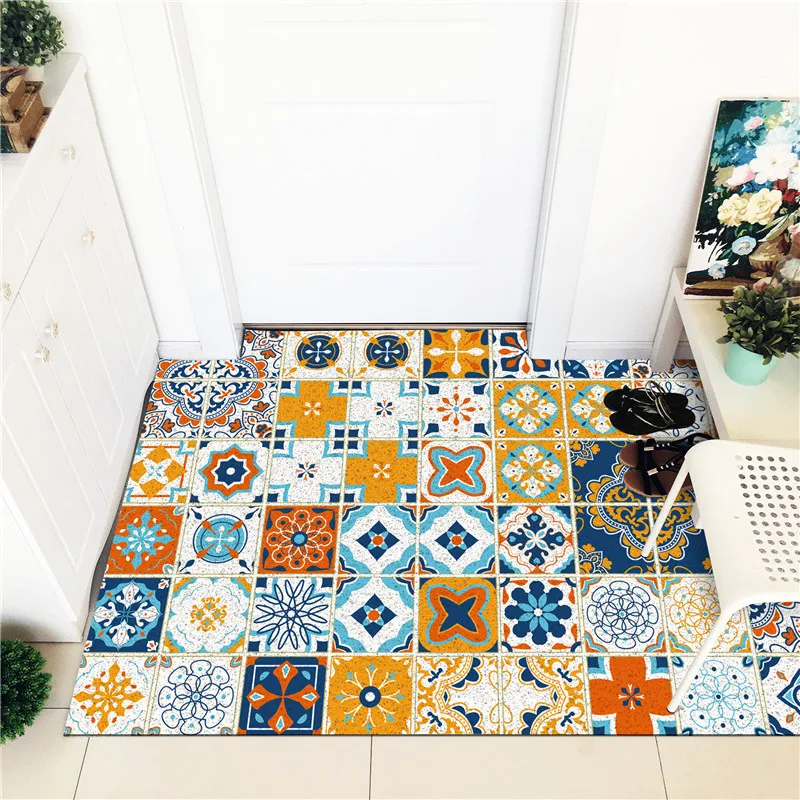 Противоскользящий коврик для двери из ПВХ пола геометрия клетчатая клетка