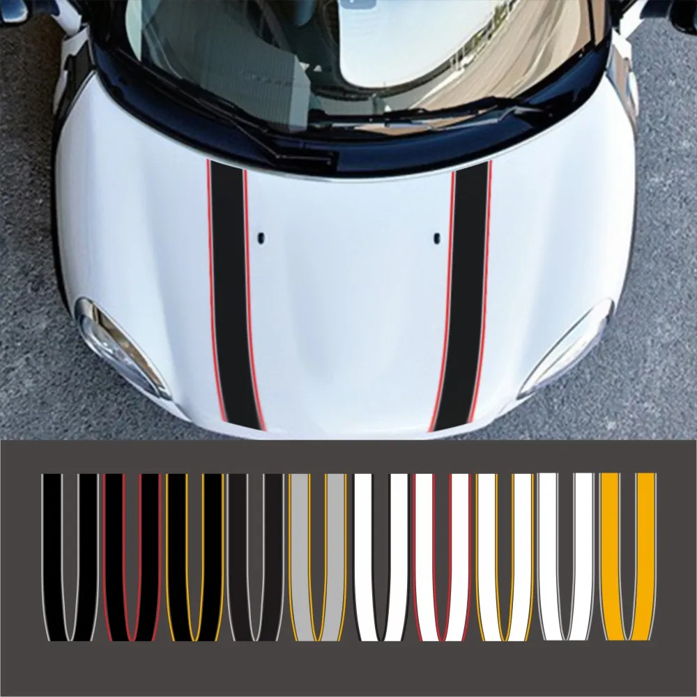 

Car Engine Hood Bonnet Sticker Stripes Decals Decor For Mini Cooper S JCW R55 R56 R60 R61 F54 F55 F56 F60 Countryman Accessories