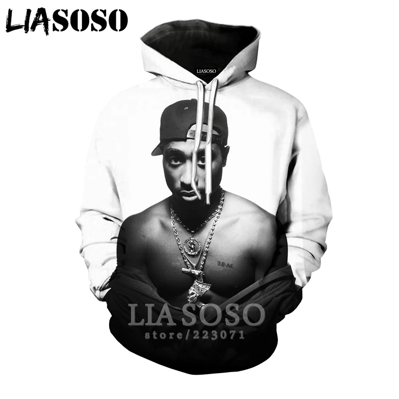 13 2pac толстовки LIASOSO забавные для мужчин и женщин Аниме Толстовка 3D принт Рэпер Хип Хоп с длинным рукавом Уличная Топ пуловер с круглым вырезом B182-10 - Цвет: 13