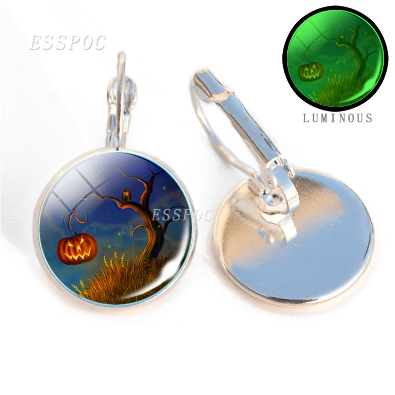 Серьги с изображением сахара черепа Дня мертвых в простом стиле Стеклянные