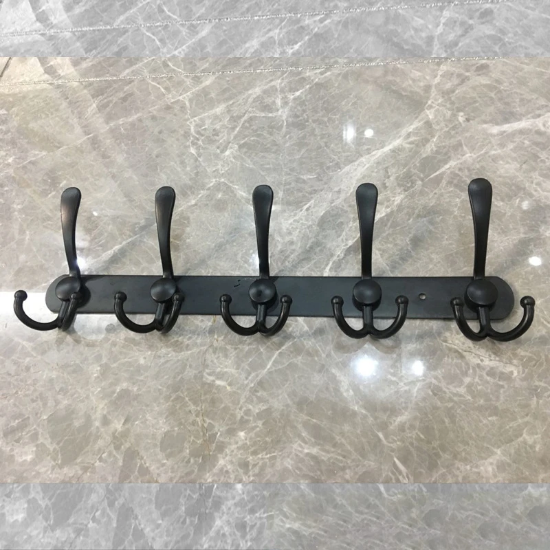 

Black stainless steel clothes hooks clothes Storage hook row wall mounted hooks bathroom hotel door back clothes hooks