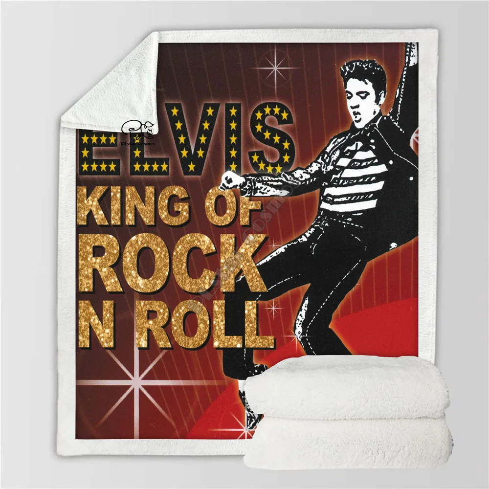 Новейшее одеяло Elvis singer с заплатками плюшевое 3d принтом для взрослых дивана шерпа