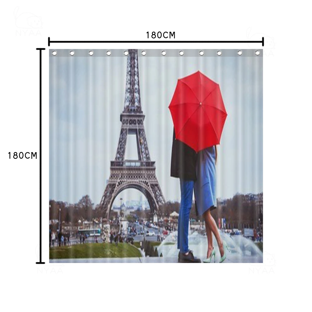 Занавеска для душа NYAA Классическая занавеска ванной/туалета с 12 крючками Осенний