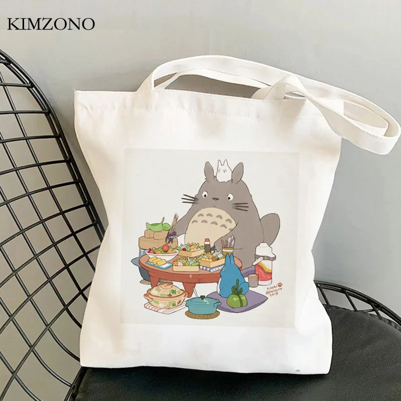 

Сумка для покупок Totoro, Хлопковая сумка для покупок, многоразовая Складная тканая сумка