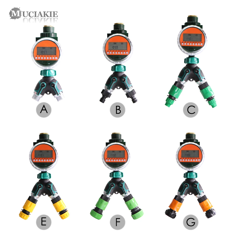 

MUCIAKIE Intelligent Rain Sensor Timer with Alloy Y Connector Garden Irrigation Watering Timer LED Display Electronic Timer