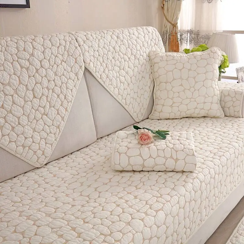 Geometric Cover Sofa Towel for Living Room Double-sided Cotton Sofa Cover Sectional Sofa Couch Towel Non-slip Sofa Seat Cover