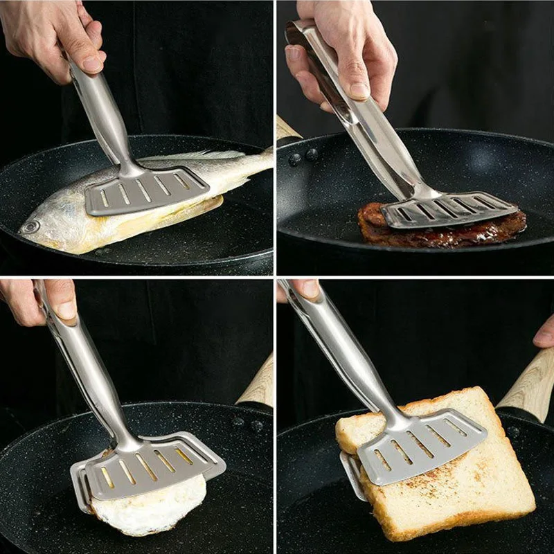 

Kitchen Accessories Stainless Steel Fried Fish Shovel, Fish Shovel, Bread Clip, Barbecue Food Clip, Steak Clip, Anti-scald Clip