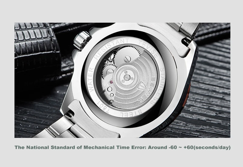 Tevise Top Brand Luxury Men Mechanical Watches Automatic waterproof Stainless Steel Men Wristwatches Relogio Masculino