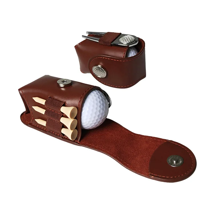 Мини-сумка для гольфа из искусственной кожи с зажимом