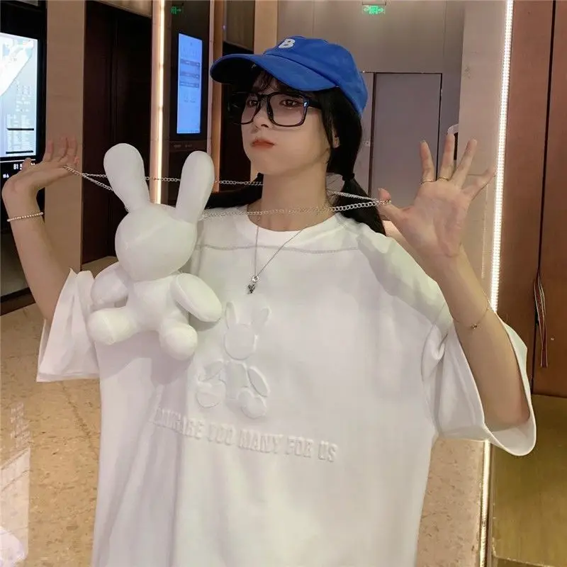 

Cotton short sleeve T-shirt women's design niche 2021 new student loose T-shirt