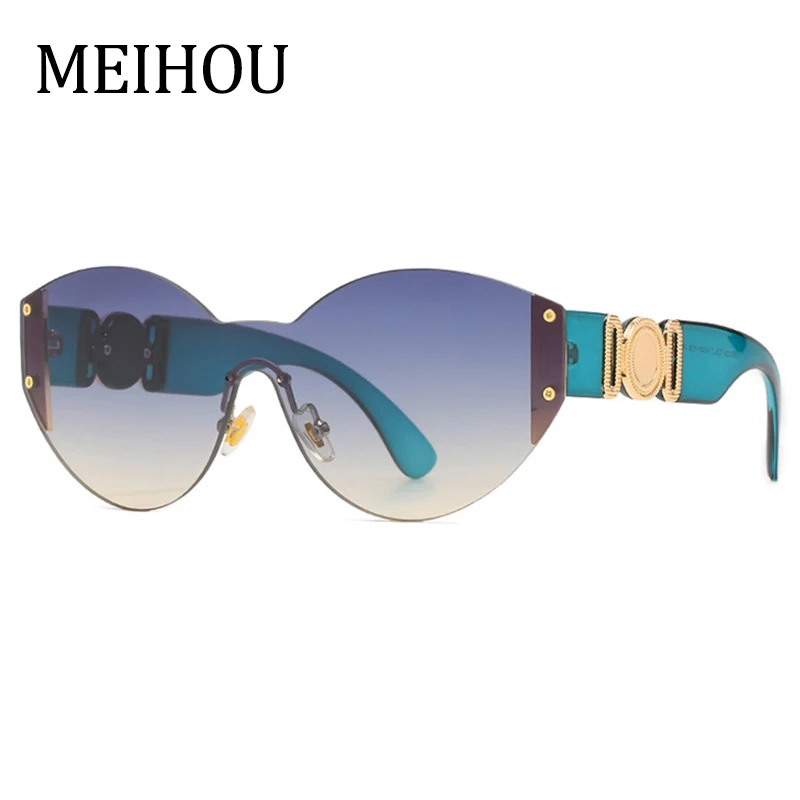 

Очки солнцезащитные женские круглые без оправы, небольшие винтажные брендовые дизайнерские солнечные очки