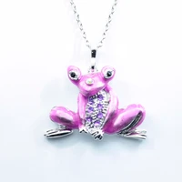 frog necklace animal pendant necklace rhinestone women men man funny punk 2021 chain ketting collar mujer bjoux femme gift