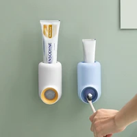 simple automatic toothpaste squeezing device wall mounted toothbrush rack bathroom household non perforated bathroom accessories