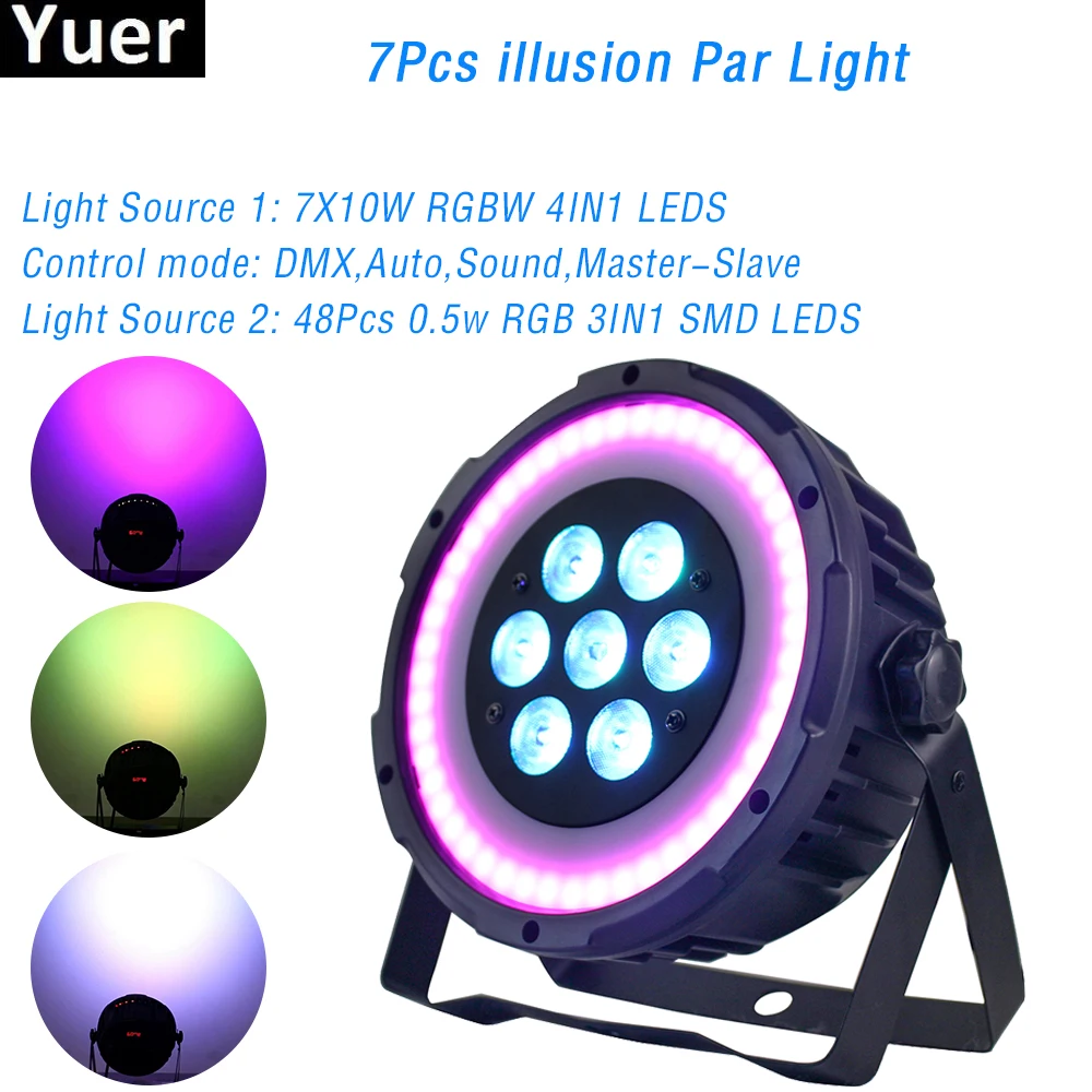 Светодиодный светильник Par 7x10 Вт диджейский моющийся диско 48x0 5 RGB 3 в 1 мини