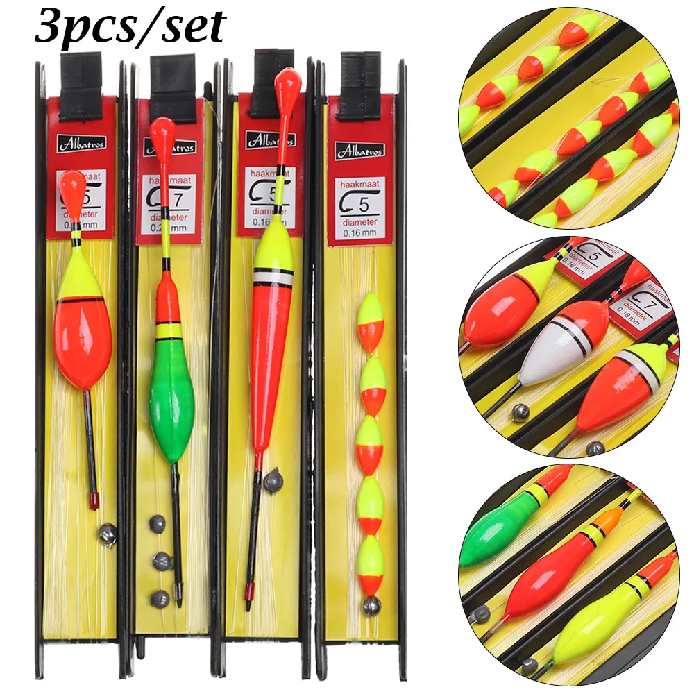 

3Pcs New Fluctuate Ice Fishing Lure Float Slip Drift Tube Floats Bobbers Light Stick Floats Indicator Outdoor Fishing Accessory
