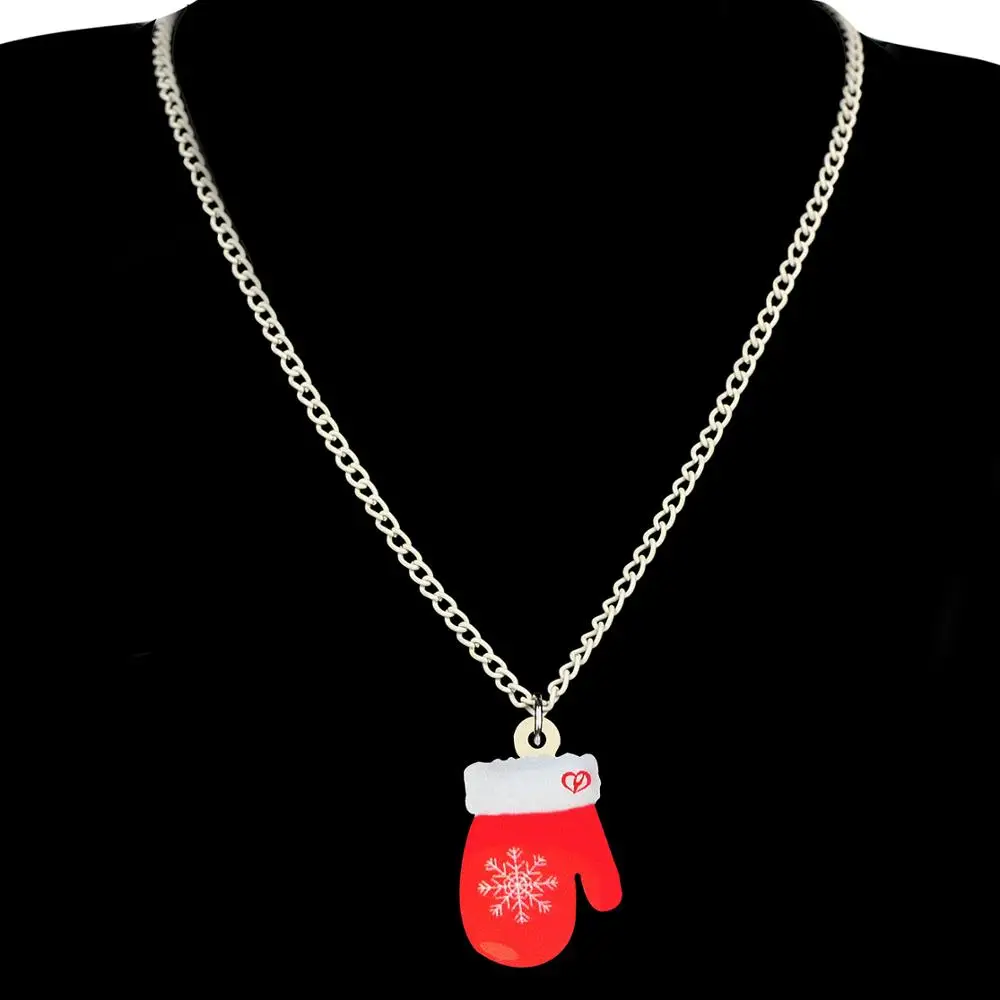 Bonsny акриловые рождественские снежинки перчатки Ювелирные наборы ожерелье