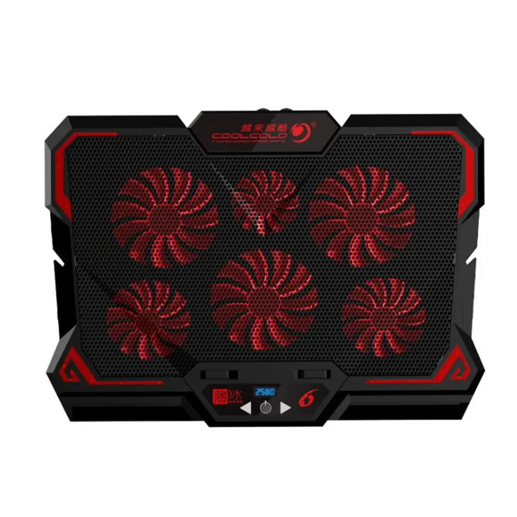 

Thin Ice Six Fan Touchpad Notebook Radiator 3 Fan Combination Modes High-speed Silent Fan Notebook Radiator