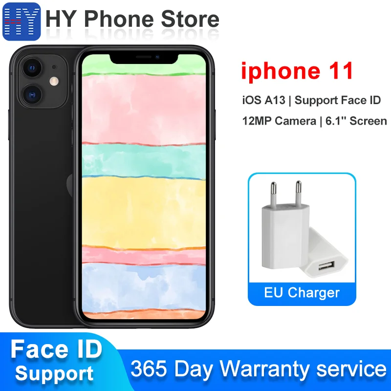 Смартфон Apple iPhone 11 разблокированный 64 Гб ПЗУ iOS A13 распознавание лица камера 12 МП