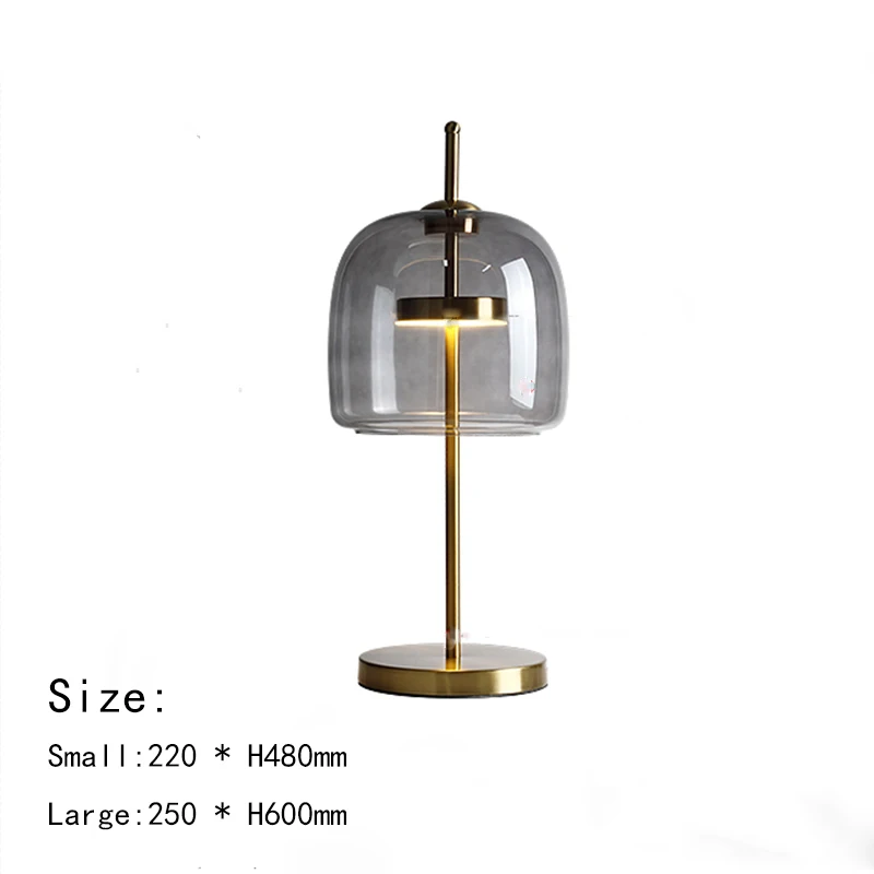 

Nordic Modern Table Lamps Smoky Gray Glass Lamp Deco Living Room Table Lights LED Beside Lamp Table Bed Lamp Stain Glass Lamps