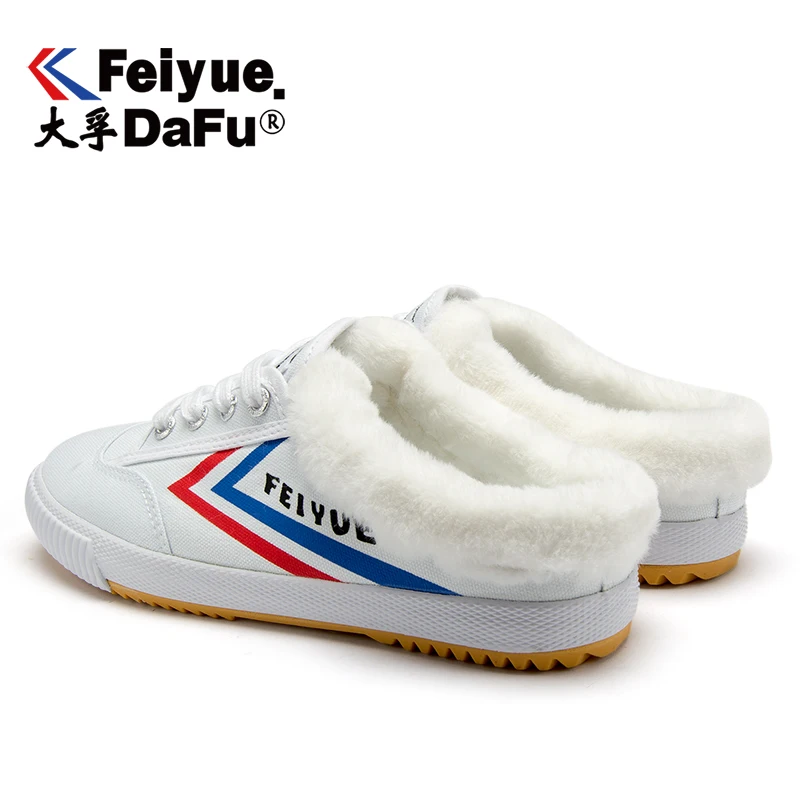 Feiyue Классическая парусиновая обувь 963 перетаскивание Женская обувь Зимняя Утепленная одежда повседневная обувь; тапочки из материала на основе хлопка; удобные, модные, новые