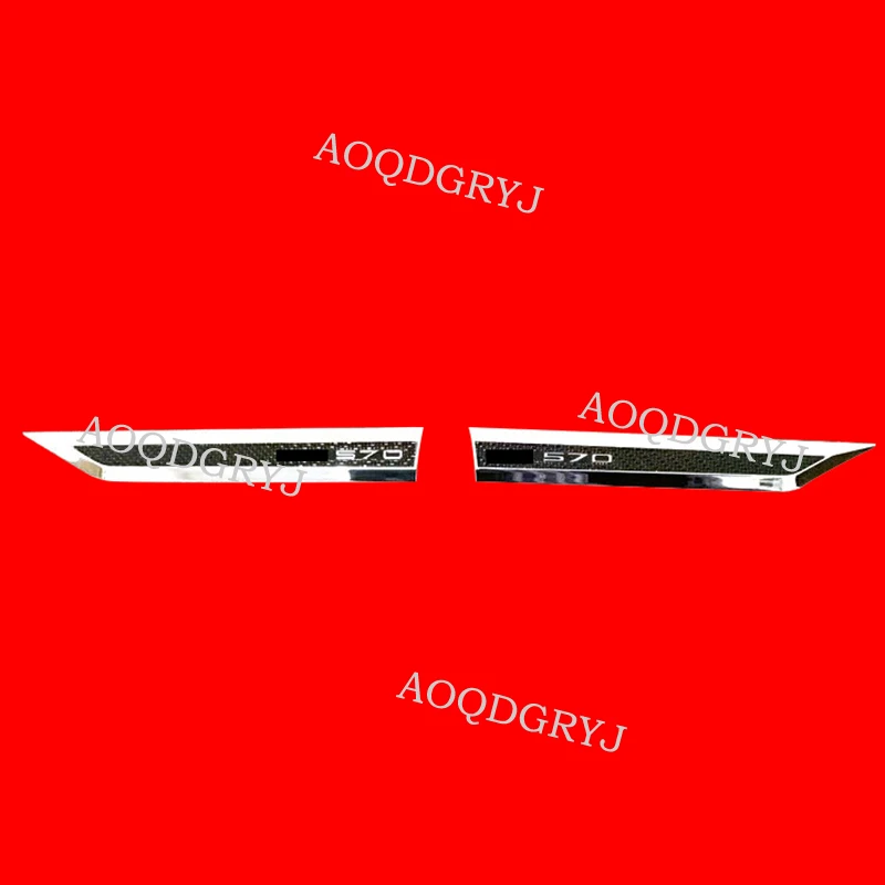 Black Fender Emblem Accent Moulding Trim Covers 2 pcs For LEXUS LX570 2016-2020 W/ Chrome | Chromium Styling