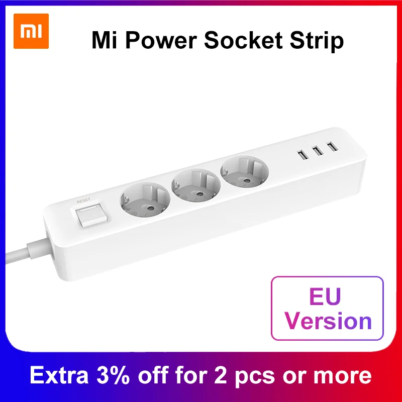 Глобальная версия оригинальная розетка Xiaomi Mijia 3 разъема порта USB большой разъем