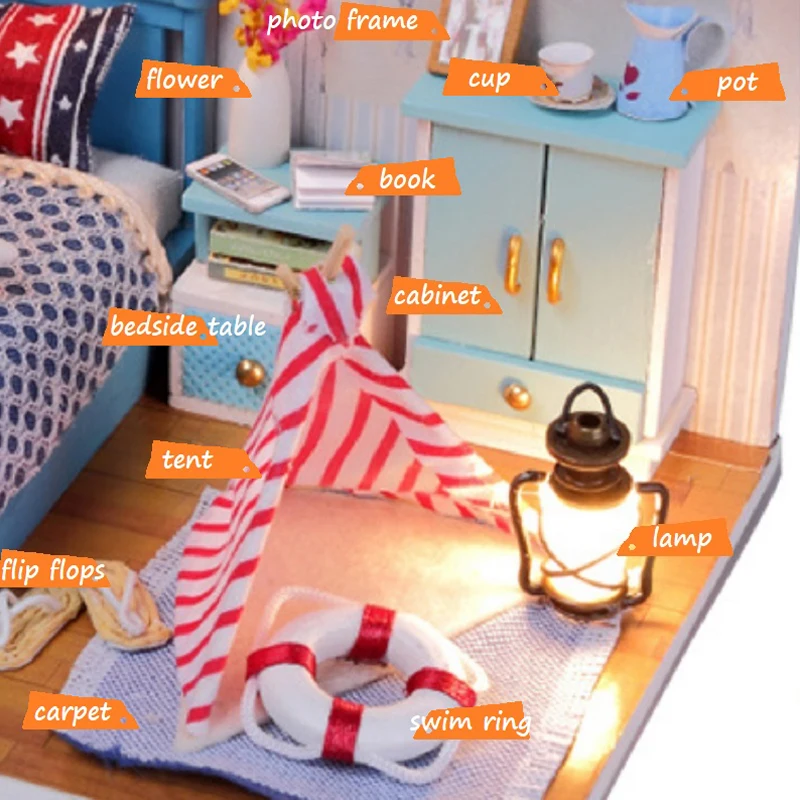 Новый DIY кукольный домик 3D деревянный ручной работы миниатюрный мебельный набор