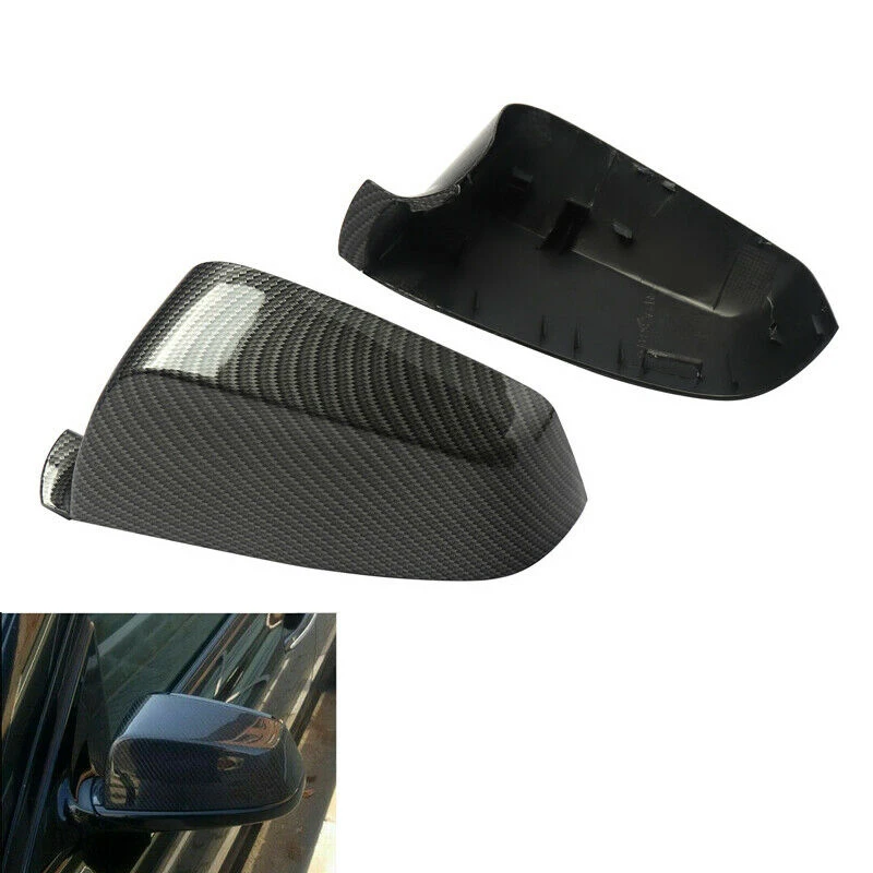 

2Pcs/Set Side Rear View Mirror Cover Carbon Fiber Rearview Side Mirror Cover Caps for BMW-E60 F10 F18 F11 F01 F02