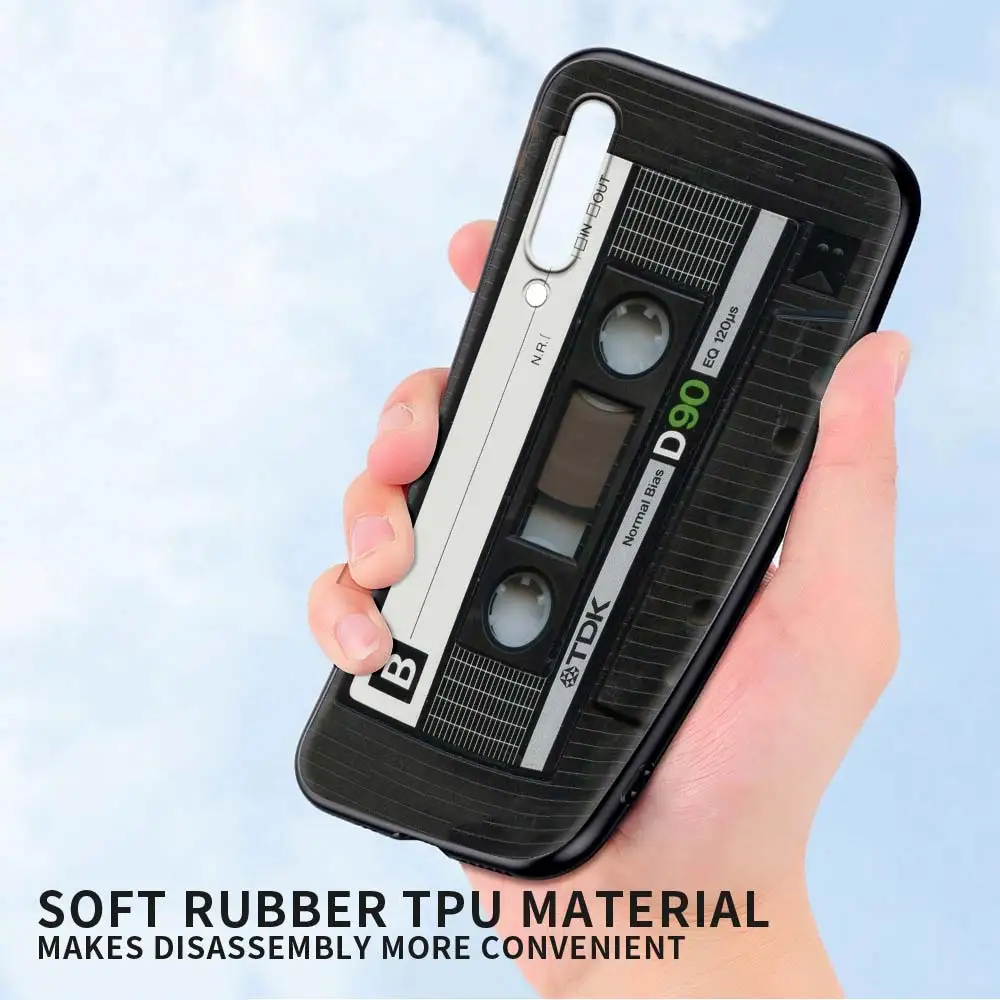 

Retro Side Old Style Tape Cassette Case For Samsung Galaxy A50 A70 20e M31 A10 A30 A40 A20s A10s A02s M51 M30s Black Phone Coque