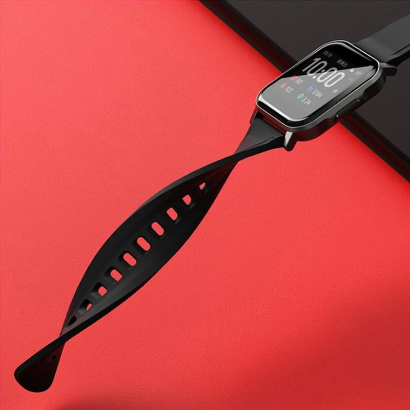 smartwatch haylou smart watch 2 1 28 pulseira black de silicone ls02 smart electronics wearable devices free global shipping