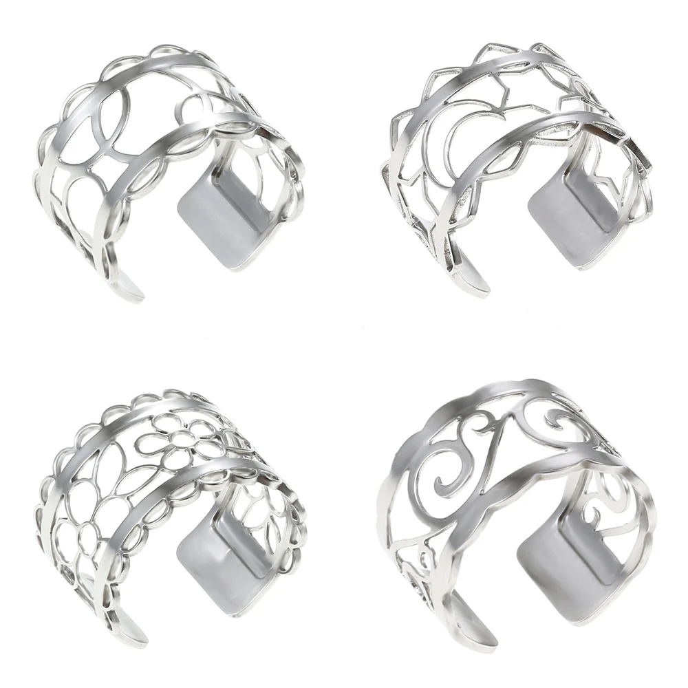 Legenstar bijoux acier непромокаемое кольцо femme Bijoux Homme серебряное регулируемое кольцо сменная кожа Bague Pour Femme Argent