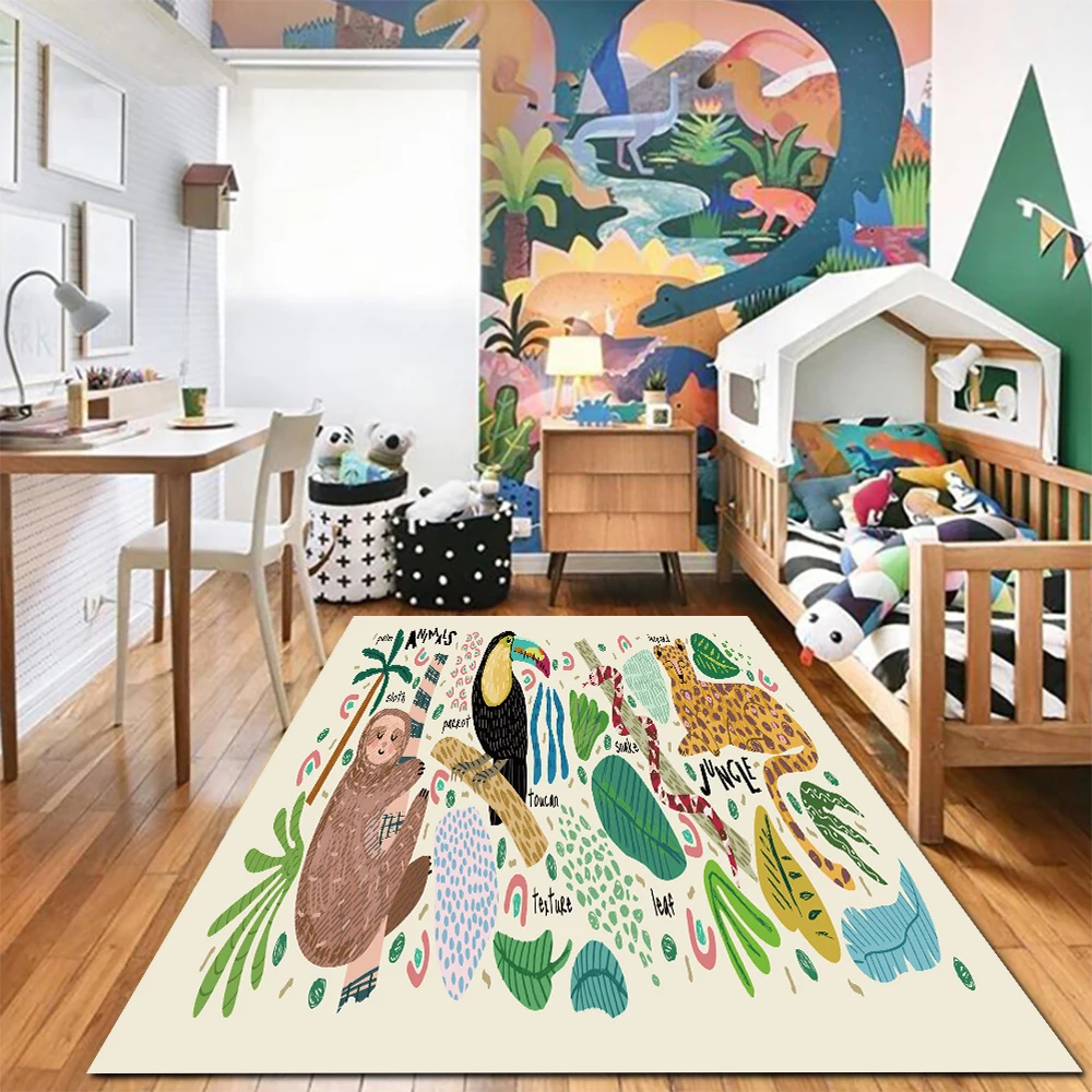 

Cartoon Cute Animal Bedroom Room Bedside Home Floor Mats Aisle Decoration Children Game Rugs Living Room Non-Slip Carpets