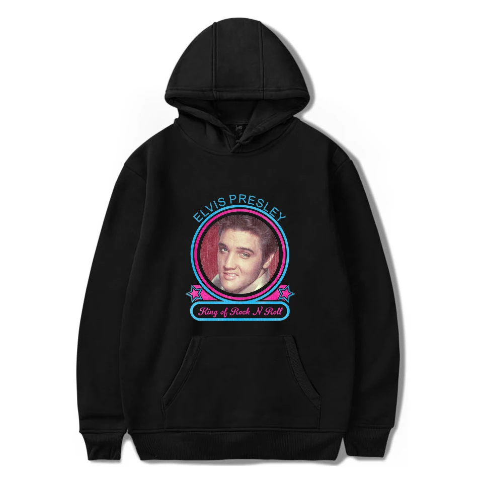 New Printed Elvis Presley Hoodies Men Women Hot singer Sweatshirt Love pullovers Winter Black Hoodie | Мужская одежда