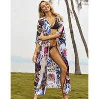 cover ups plus size print beach cover up kimono femme maxi dress robe de plage sarong beach pareo kaftan beach beachwear