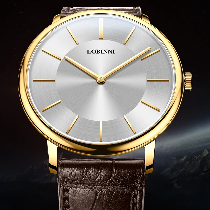 Switzerland Luxury Brand LOBINNI 6 MM Ultra-thin Japan MIYOTA Quartz Women's Watches Sapphire Waterproof Couples Clock L3013W