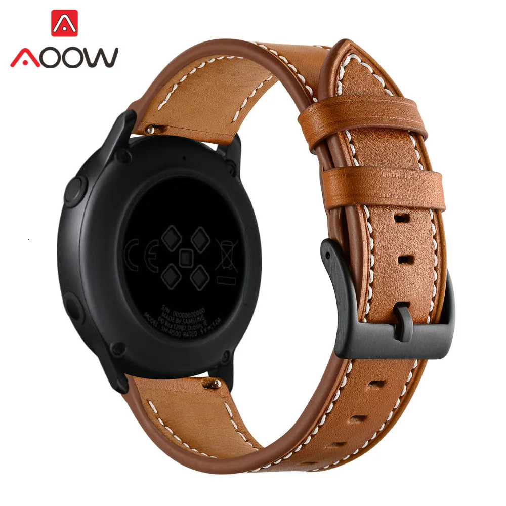 Ремешок для часов из натуральной кожи для samsung Galaxy Watch 42 мм Galaxy Active 20 мм браслет ремешок аксессуары для gear S2 SM-R810