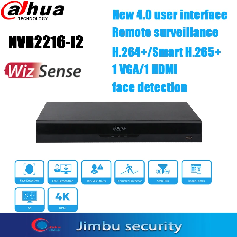 

Видеорегистратор Dahua NVR DVR 4K 16CH NVR2216-I2 ONVIF RTSP, автоматический переключатель, обнаружение лица, WizSense, сетевой видеорегистратор CCTV