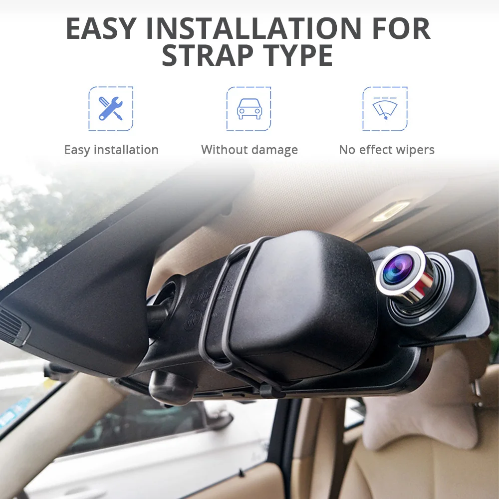 Автомобильный видеорегистратор Azdome PG12 10 дюймов 1296P GPS два