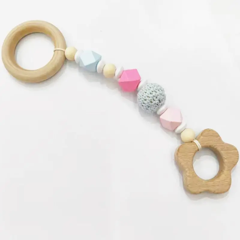 

6 Pcs/set Children Room Decoration Wooden Baby Kids Fitness Rack Pendant Beech Wood Hanging Ornaments Q1FE