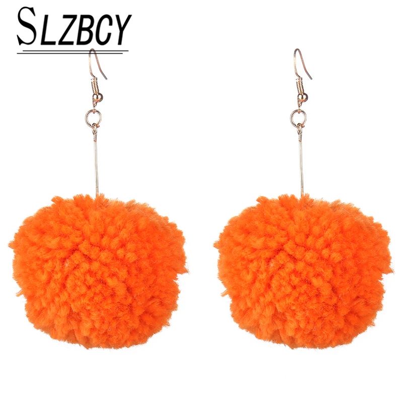 Серьги-подвески в виде плюшевых шариков 16 цветов | Украшения и аксессуары
